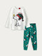 Crew Neck Long Sleeve Snoopy Printed Baby Boy Pajama Set